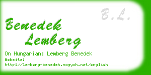 benedek lemberg business card